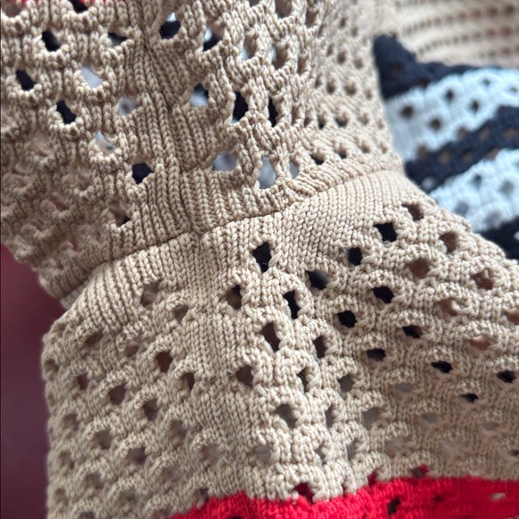 Burberry Tan  with Black, White, and Red Stripes - Picture 11 of 12